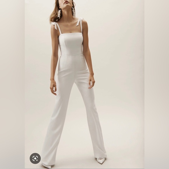 EUC worn once! BHLDN Theia jumpsuit size 4 in trinity white - Picture 1 of 7